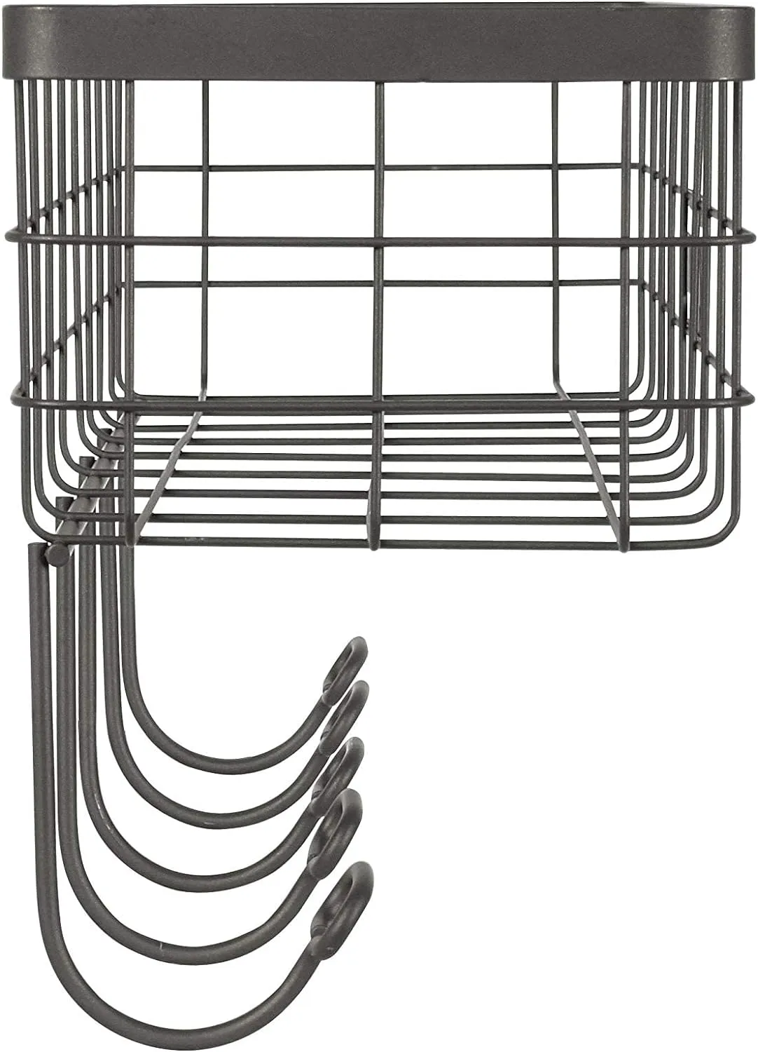 NEW Spectrum Diversified Vintage Wire Basket &amp; Hook Station Wall Mount Storage, Industrial Gray, Retails $73 