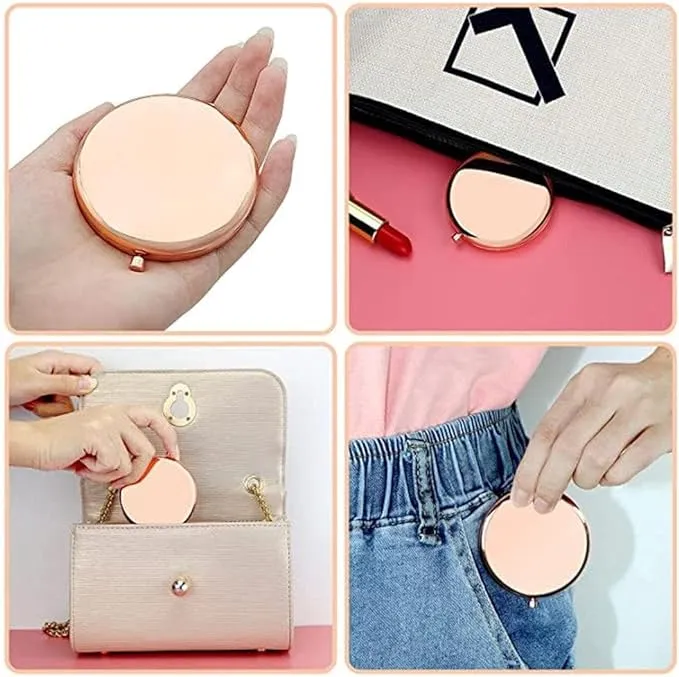 New to My Granddaughter - You're Amazing and Beautiful - Pocket Mirror, Stainless Steel Compact Pocket Mirror, Folding Pocket Mirror Encouragement Gifts from Grandparents (Rose Gold)