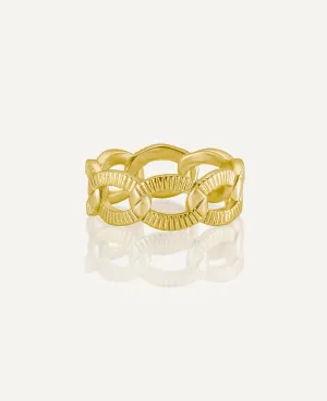 Oceane Textured Gold Chain Ring