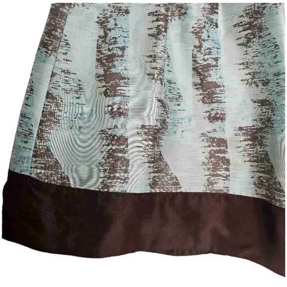 Odille Turquoise Silk Aline Skirt Knee Length Patterned Womens Size 4