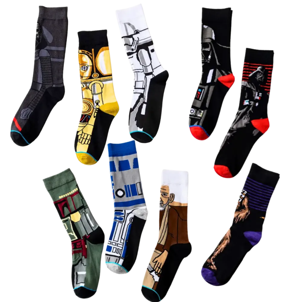 Officially Licensed STAR WARS Crew Length Unisex Pair of Socks - 9 Styles to choose from!