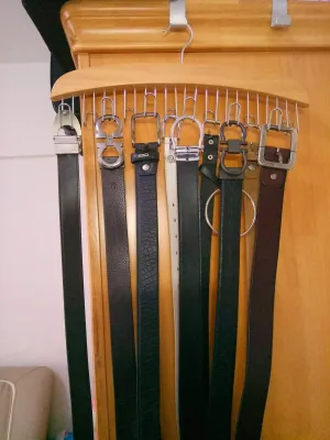Ohuhu Belt Hanger 24 Belt Racks Hardwood Homeware Closet Accessories Organizers, 2 Pack