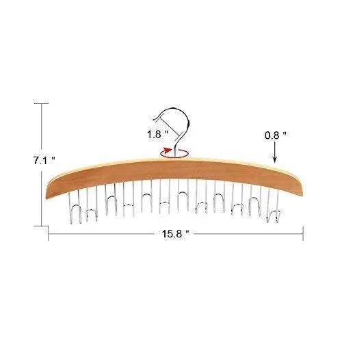 Ohuhu Belt Hanger 24 Belt Racks Hardwood Homeware Closet Accessories Organizers, 2 Pack