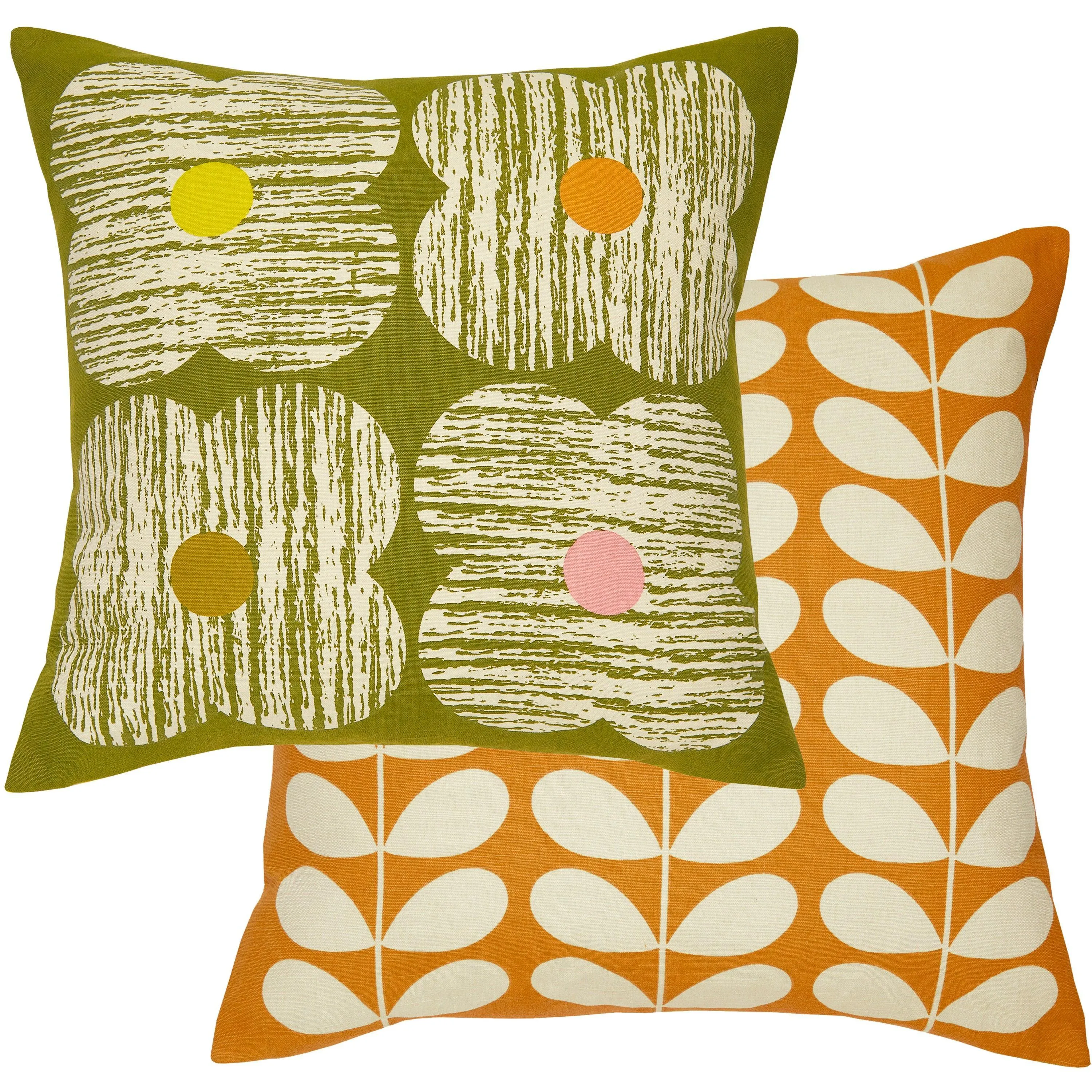 Orla Kiely Textured Flower Cushion - Moss