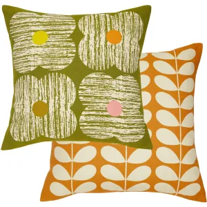 Orla Kiely Textured Flower Cushion - Moss
