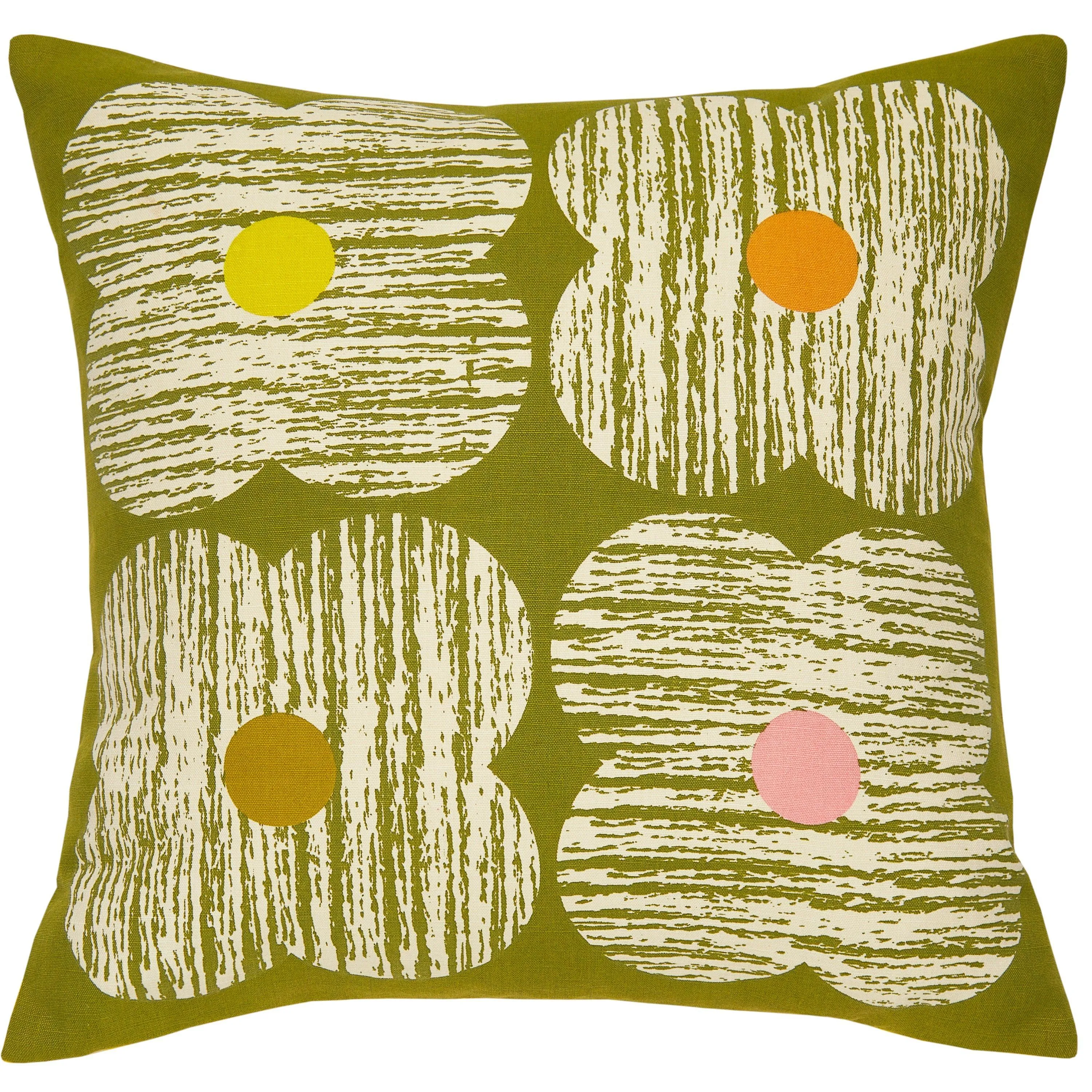 Orla Kiely Textured Flower Cushion - Moss