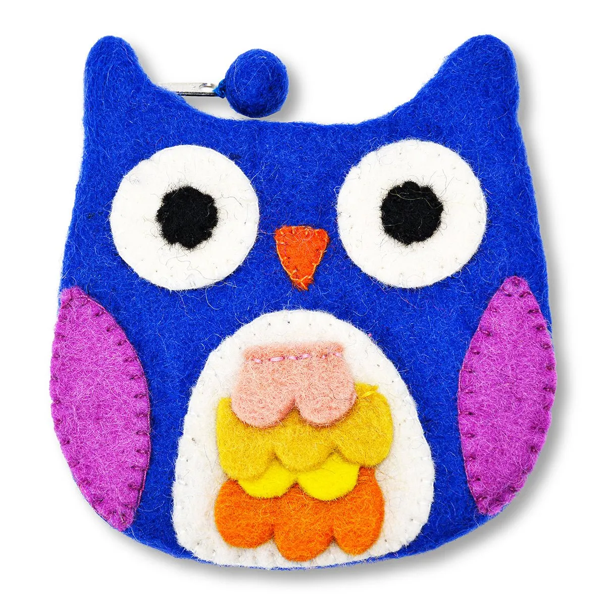 Owl with Felt Fur Design Coin Purse