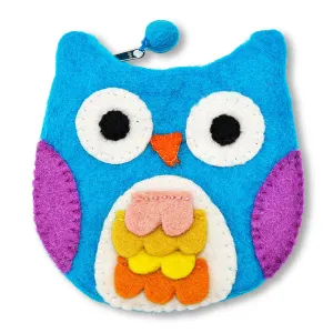 Owl with Felt Fur Design Coin Purse