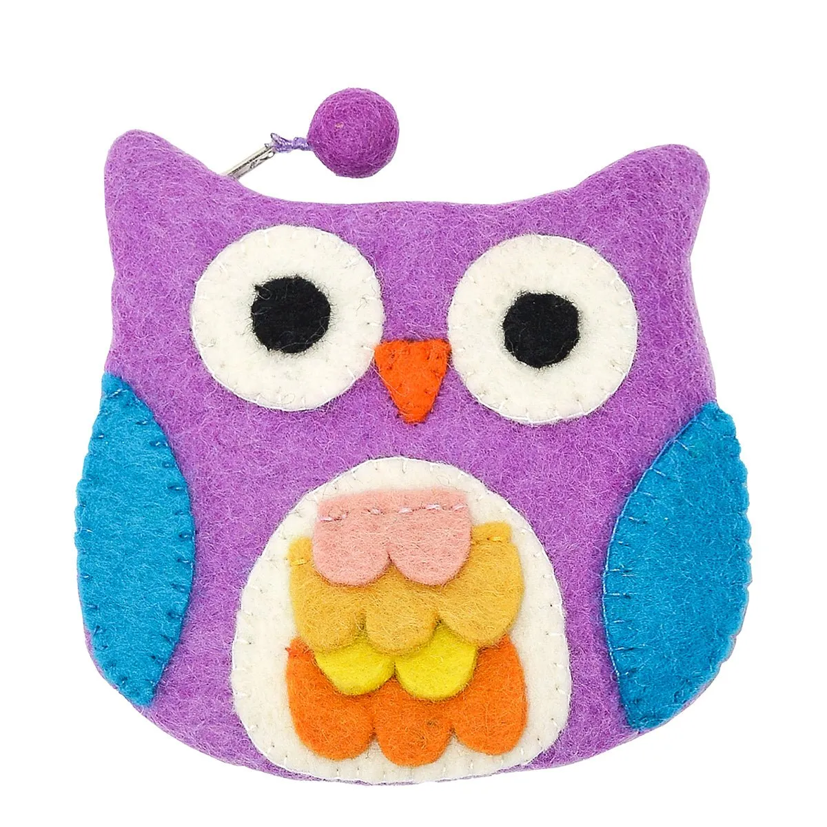 Owl with Felt Fur Design Coin Purse