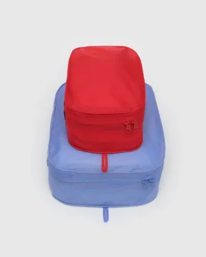 Packing Cube Set- Cornflower/Red