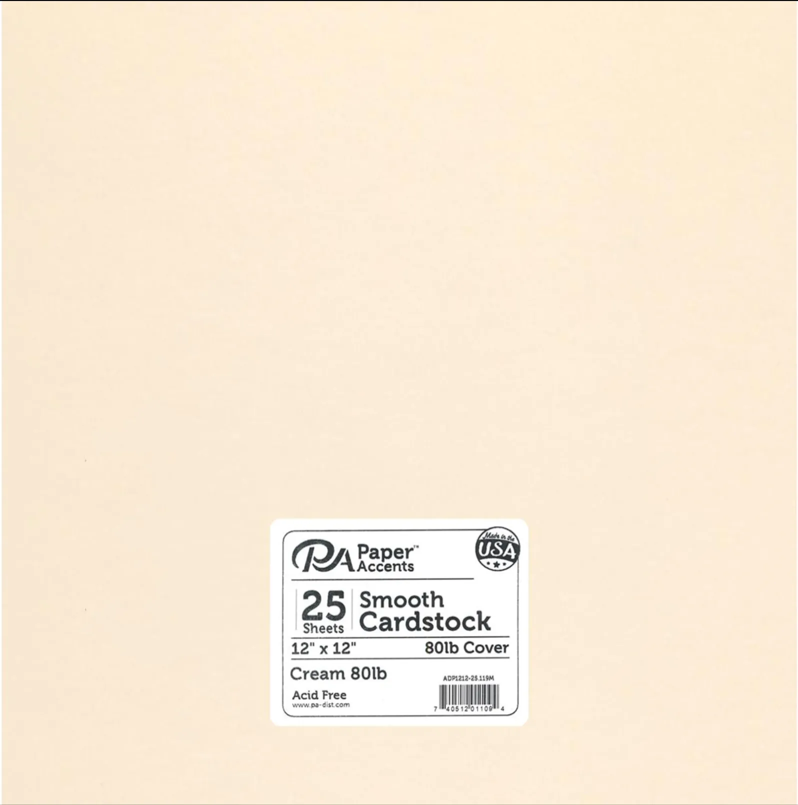 Paper Accents 12x12 80lb Cream Smooth Cardstock {B10}