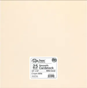 Paper Accents 12x12 80lb Cream Smooth Cardstock {B10}