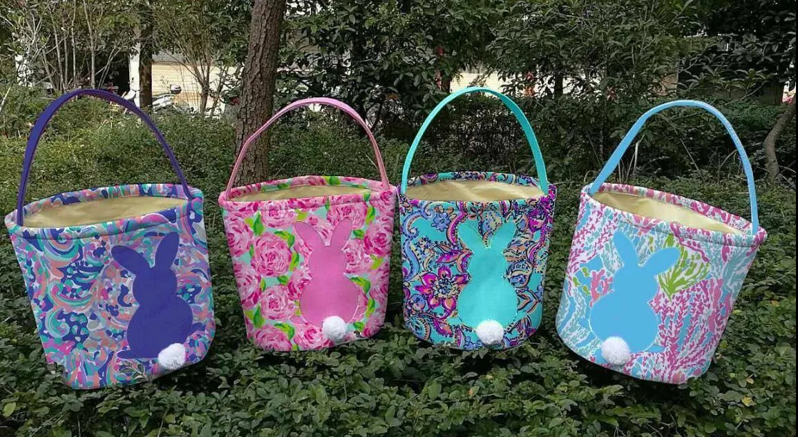 Patterned Easter Bunny Baskets/Totes
