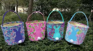 Patterned Easter Bunny Baskets/Totes
