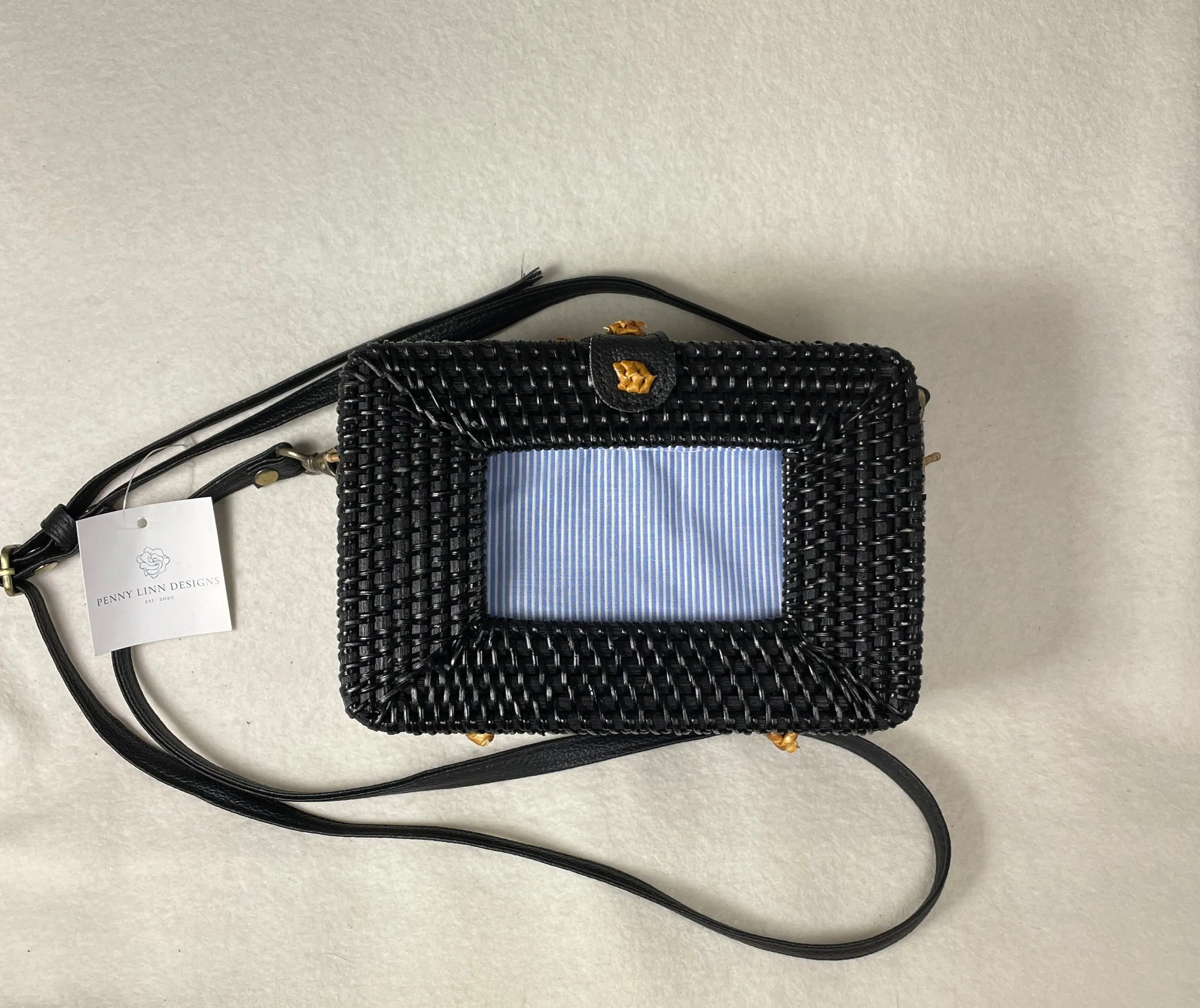 Penny Linn Designs 2x4 Rectangle Wicker Bag- Black