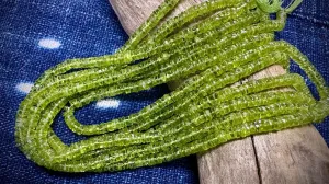 Peridot Bead Strand - Smooth Rondelles - 5mm - 14.5”