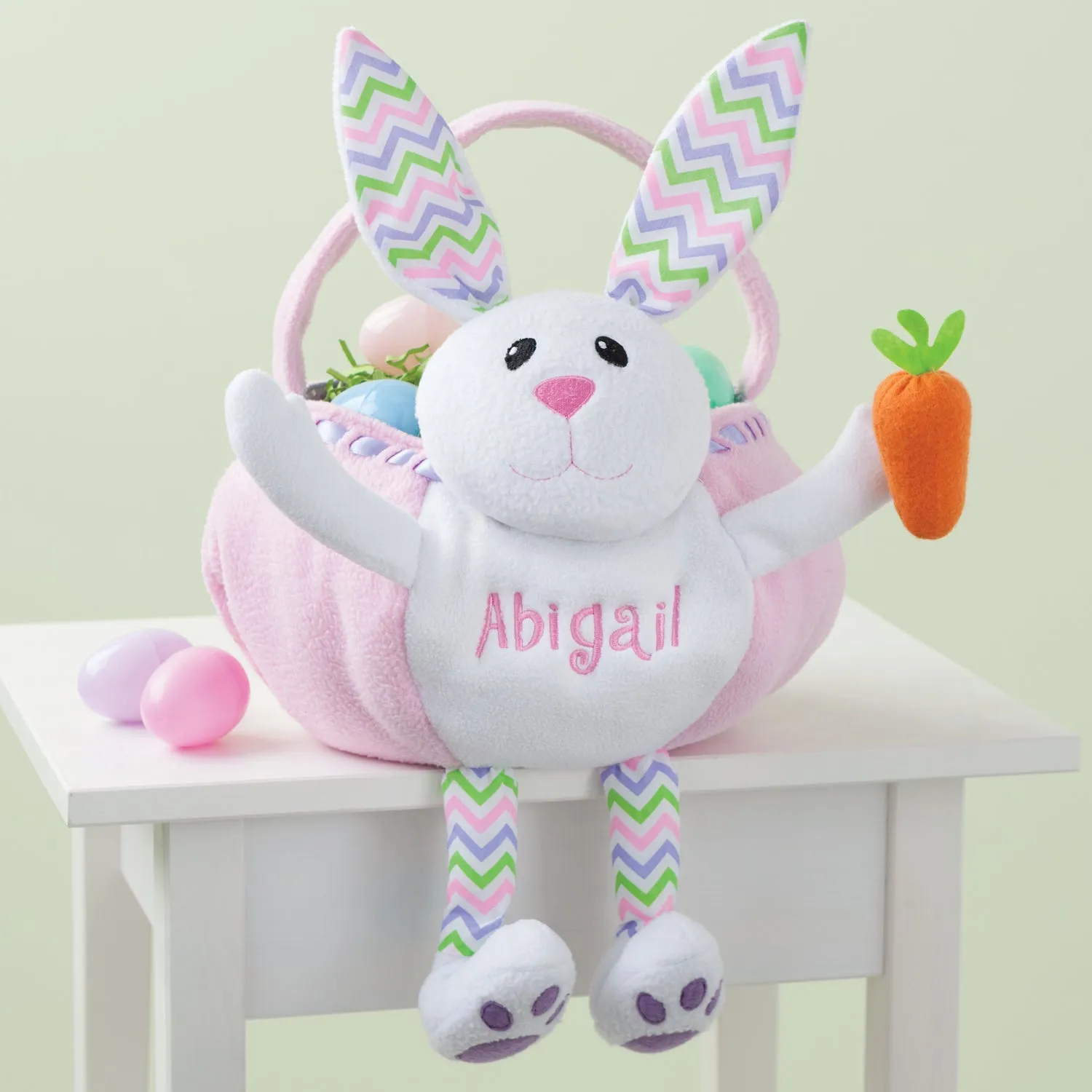 Personalized Pink Bunny Easter Basket