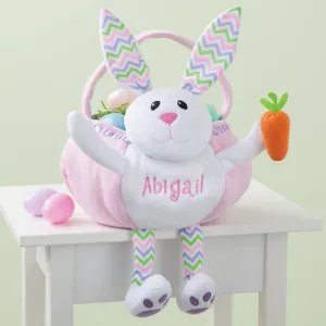 Personalized Pink Bunny Easter Basket