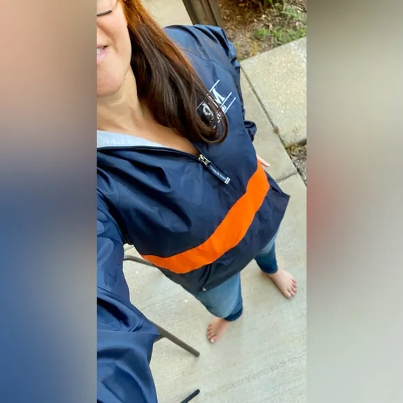 Phi Mu Auburn University of Virginia Jacket Blue Orange Windbreaker Lined SEC S