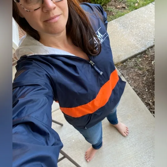 Phi Mu Auburn University of Virginia Jacket Blue Orange Windbreaker Lined SEC S