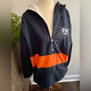 Phi Mu Auburn University of Virginia Jacket Blue Orange Windbreaker Lined SEC S