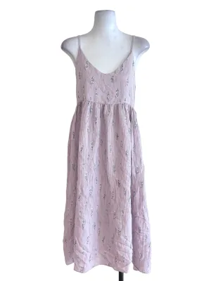 Pink Leaf Patterned Dress