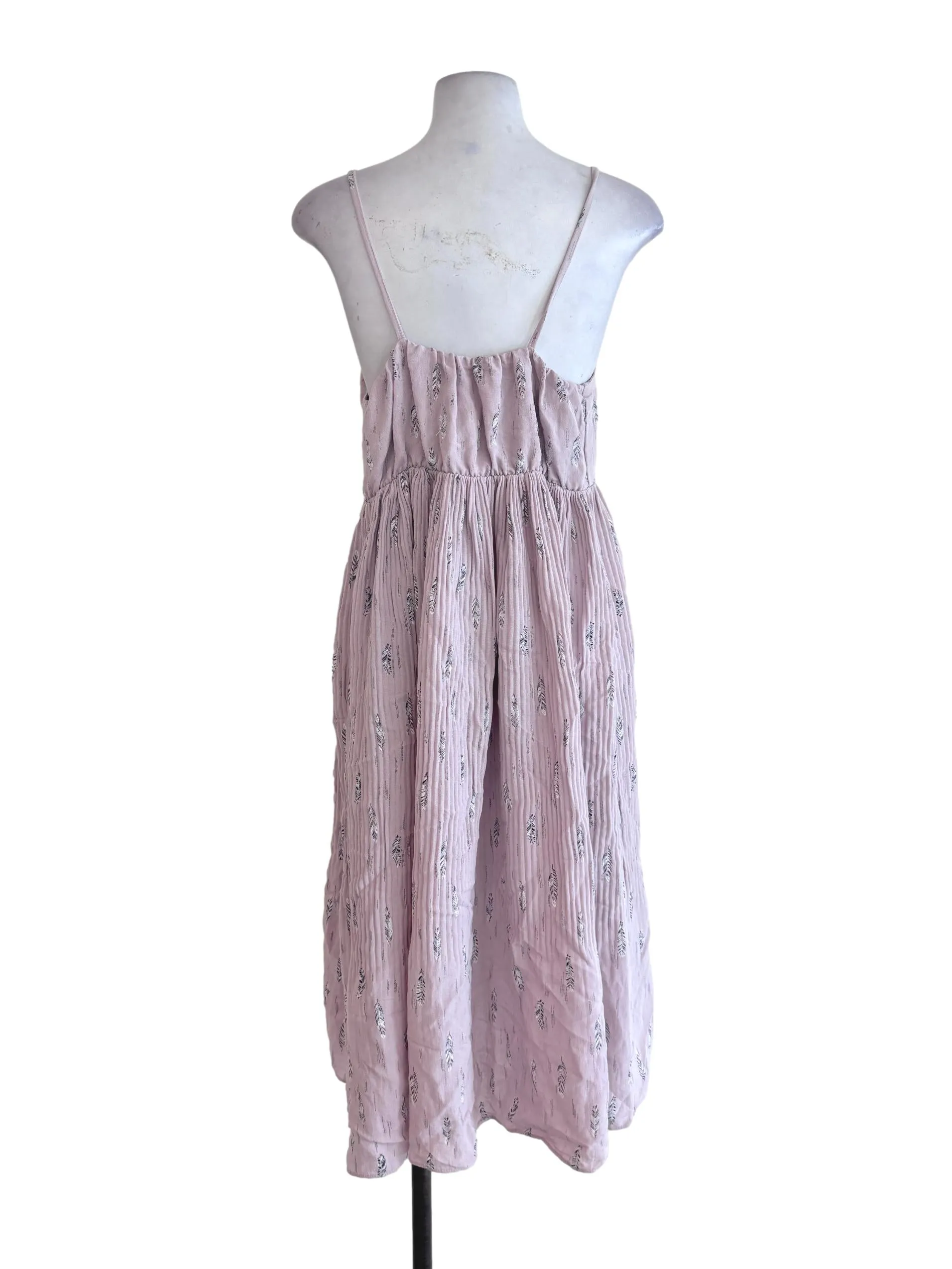 Pink Leaf Patterned Dress
