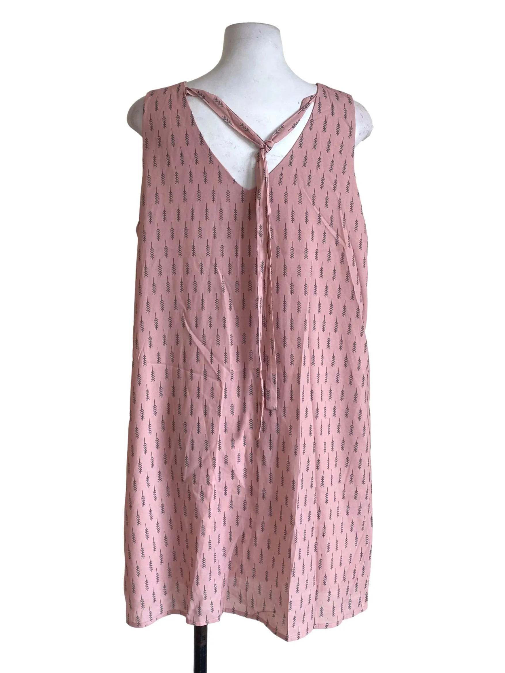 Pink Patterned Shift Dress