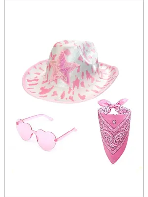 Pink Yee-Haw Magic Cowgirl Hat Set