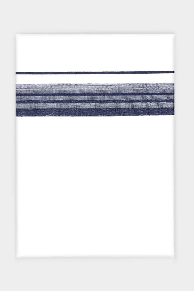 Pleasant Navya - Navy Blue Smooth Cotton Double Layered Dhoti With Fancy Borders | Uathayam