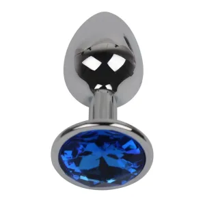 Plug Anal Diamant Métal Smooth Bleu M