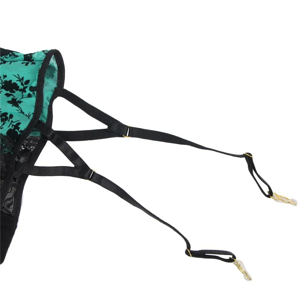 Plus Size With Farawlaya Exquisite Lace Garter Lingerie With Underwire