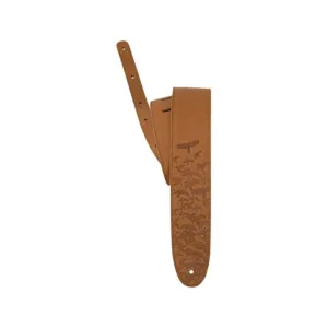 PRS 2.5inch Leather Bird Swarm Guitar Strap, Tan