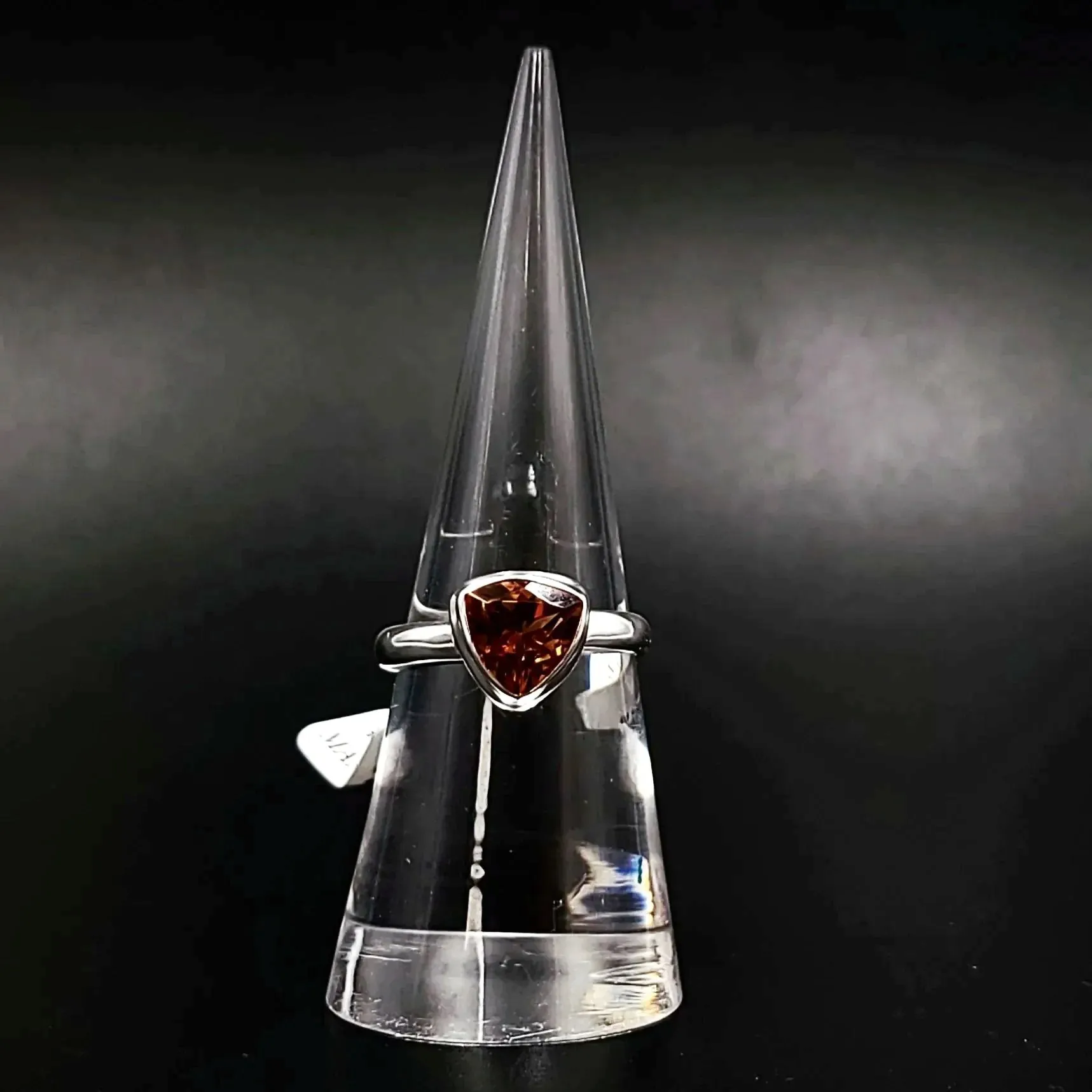 "Autumn" Alexandrite Trillion Ring Sterling Silver Size 7