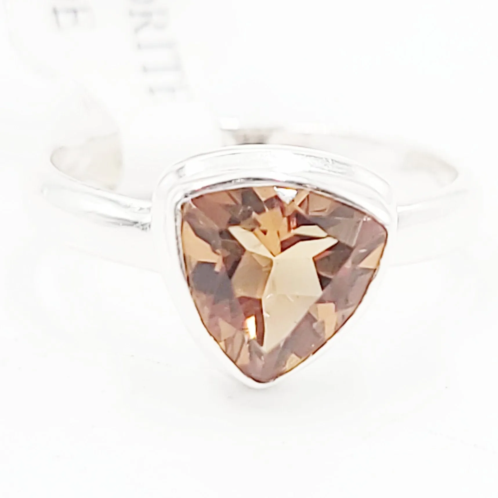 "Autumn" Alexandrite Trillion Ring Sterling Silver Size 7