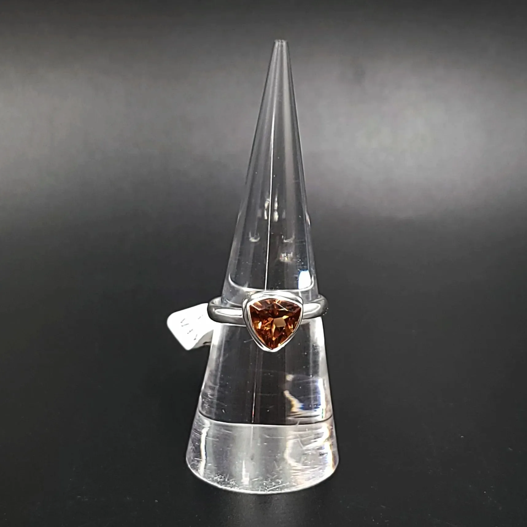 "Autumn" Alexandrite Trillion Ring Sterling Silver Size 7