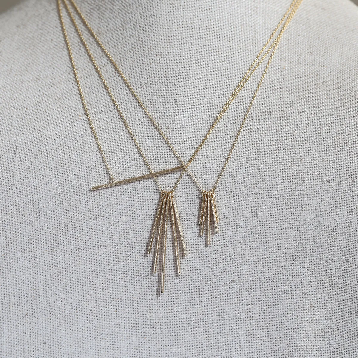 Rain square bar necklace