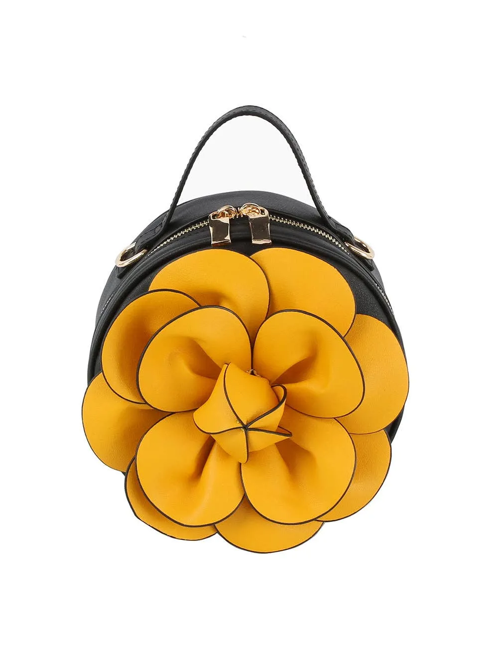 Raised Flower Petite Handbag: Teal