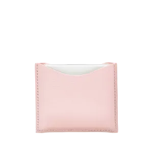 Refillable Pink fine leather powder case