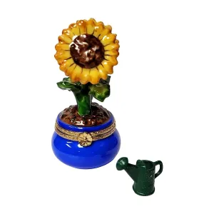 Removable Watering Can Sunflowers in Pot