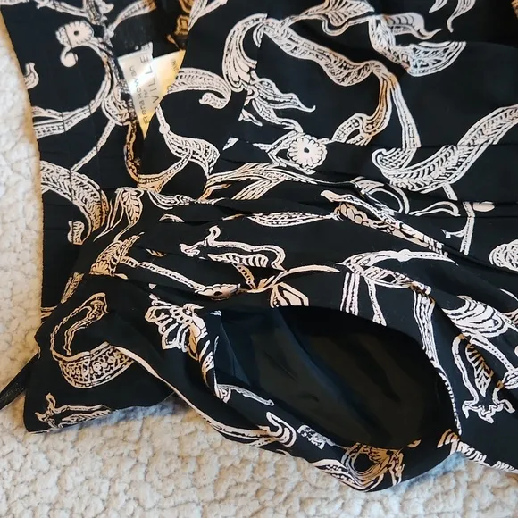 Rena Rowan For SAVILLE, Summer, Spring, Elegant Black and White Patterned Skirt