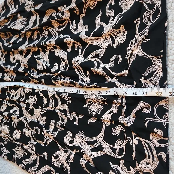 Rena Rowan For SAVILLE, Summer, Spring, Elegant Black and White Patterned Skirt