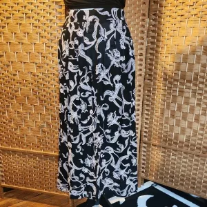 Rena Rowan For SAVILLE, Summer, Spring, Elegant Black and White Patterned Skirt