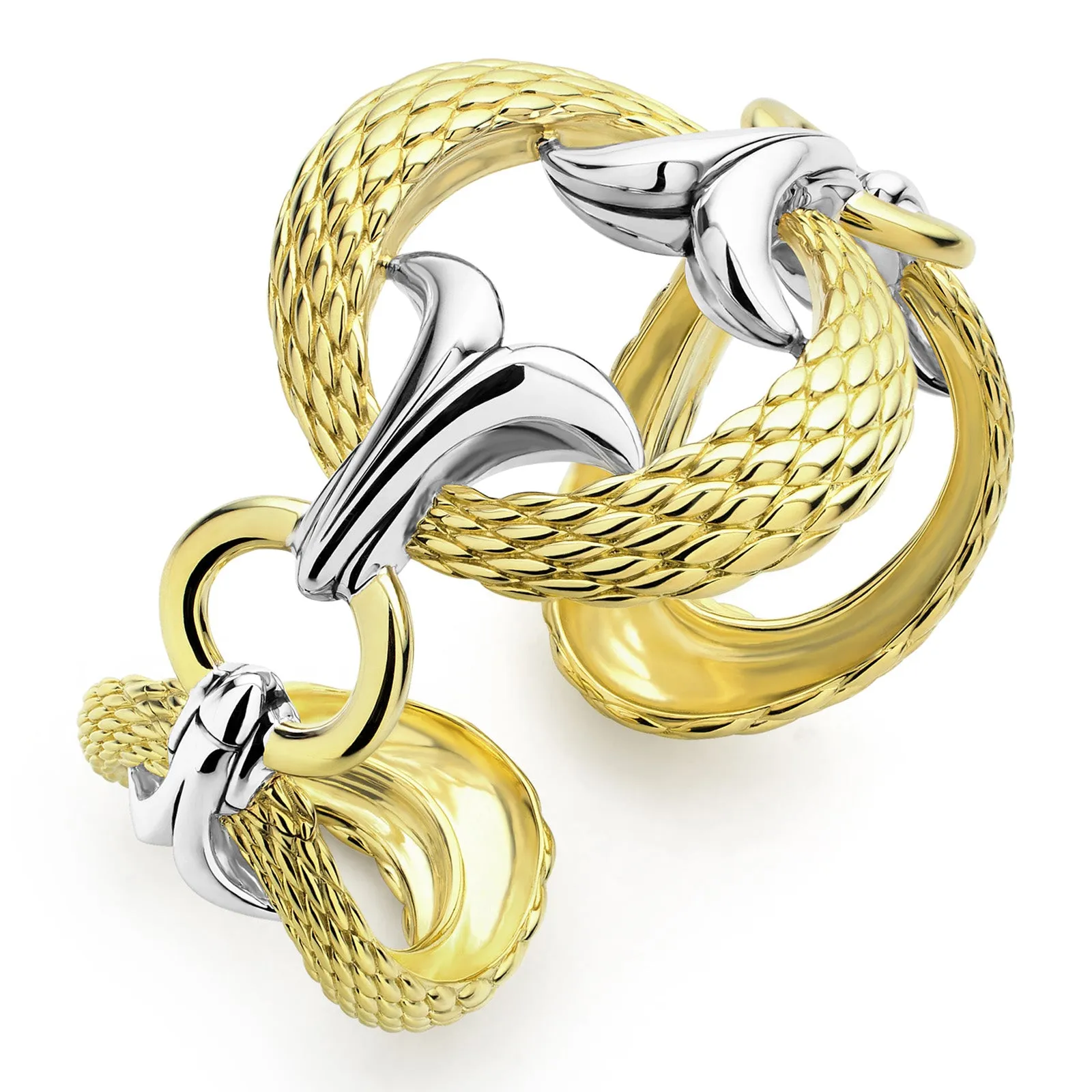 Rendezvous Cuff 45mm - Two Tone Gold   Silver