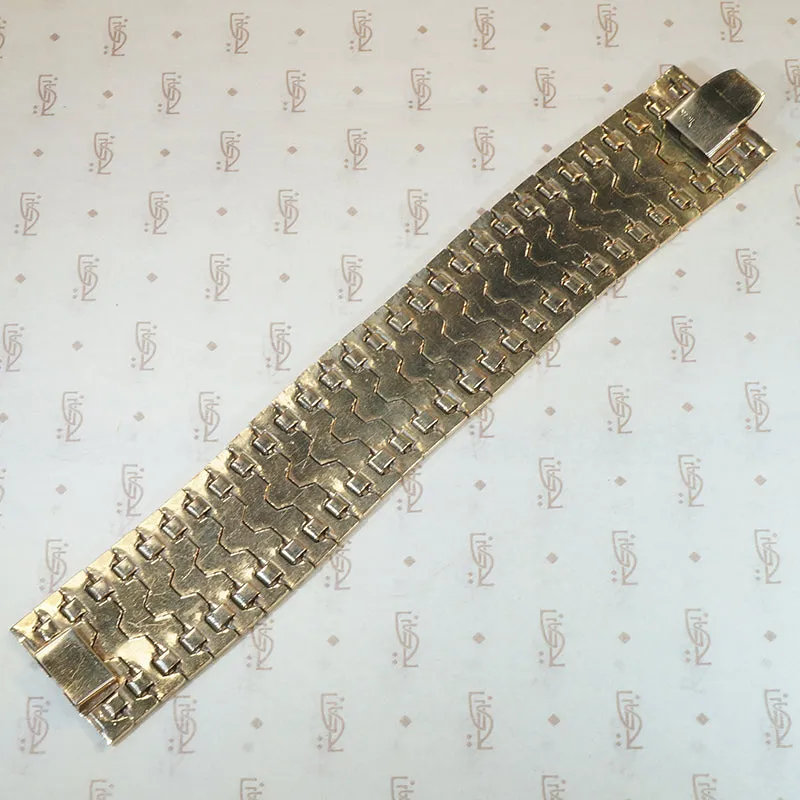 Retro Supple Honeycomb Link Bracelet by Trifari