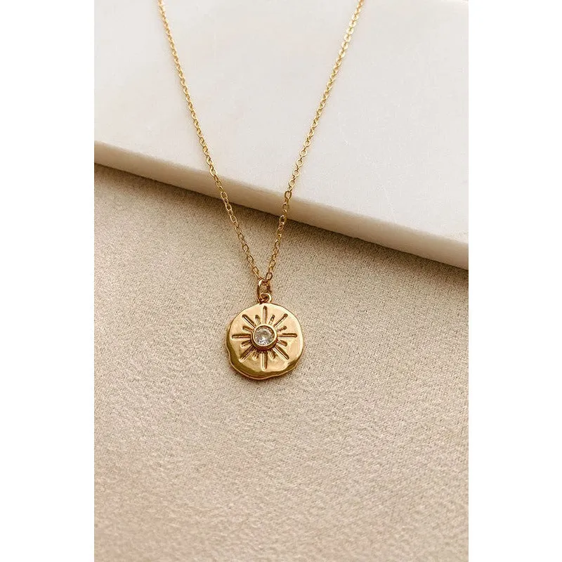 Rhinestone Textured Charm - Gold