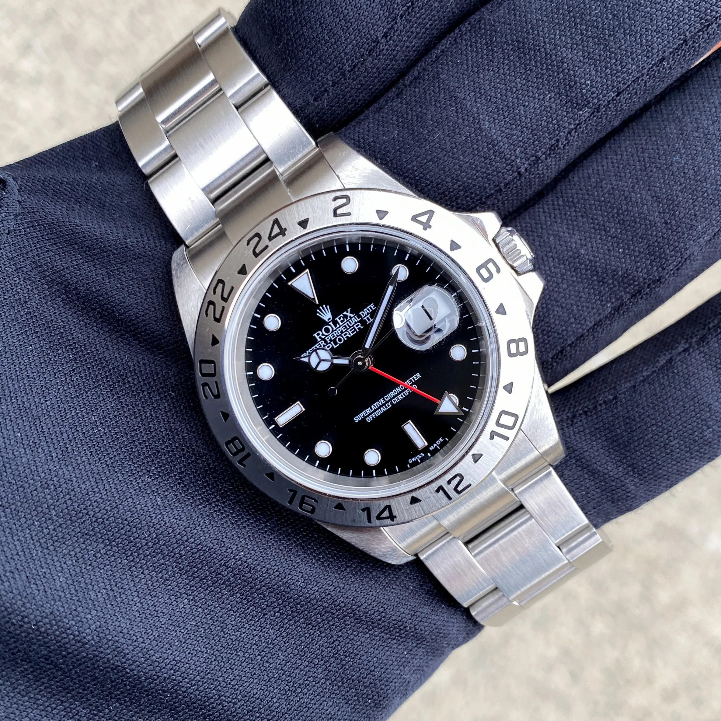 Rolex Explorer II 16570 T Black 2006 Unpolished No Holes Oyster Steel 40 mm
