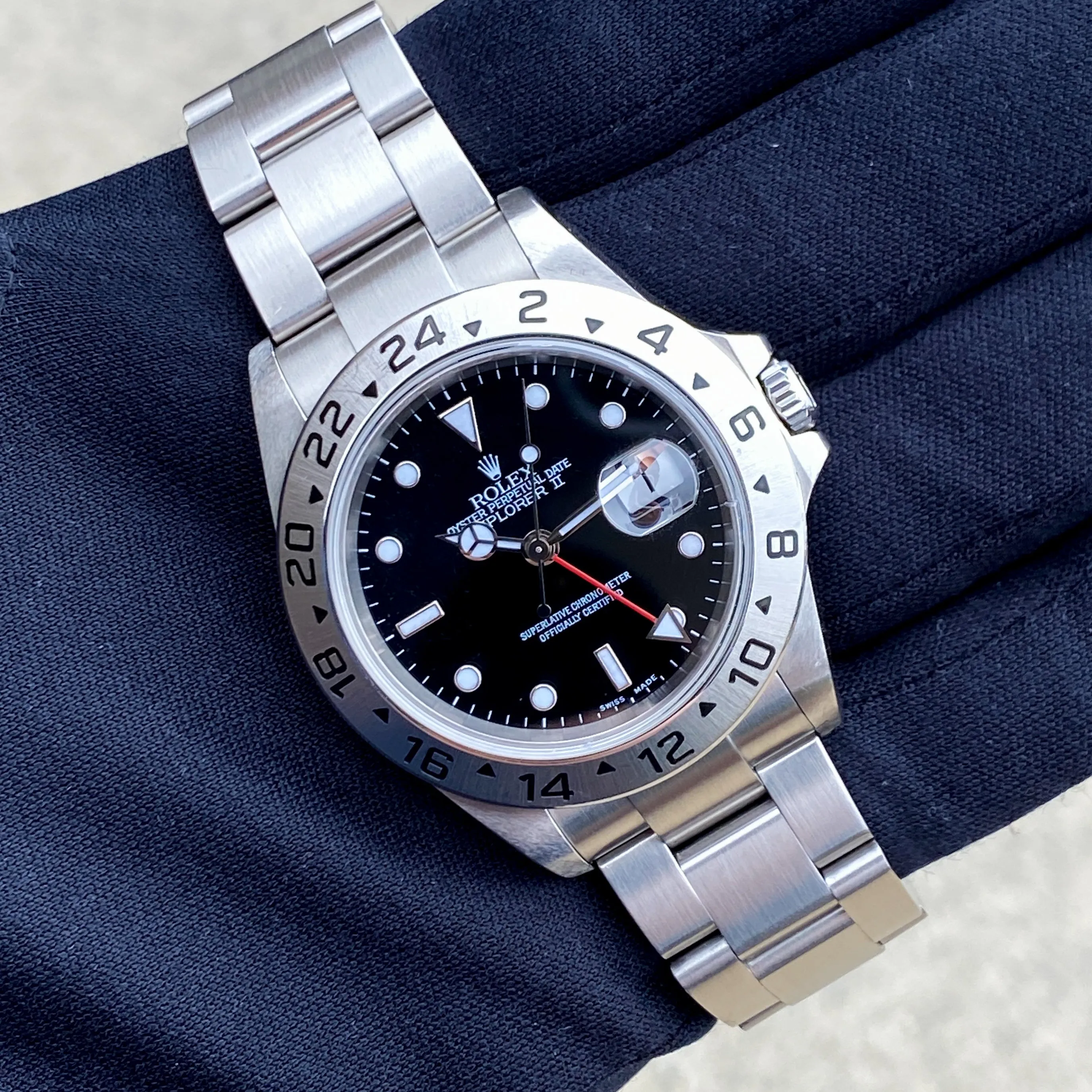 Rolex Explorer II 16570 T Black 2006 Unpolished No Holes Oyster Steel 40 mm