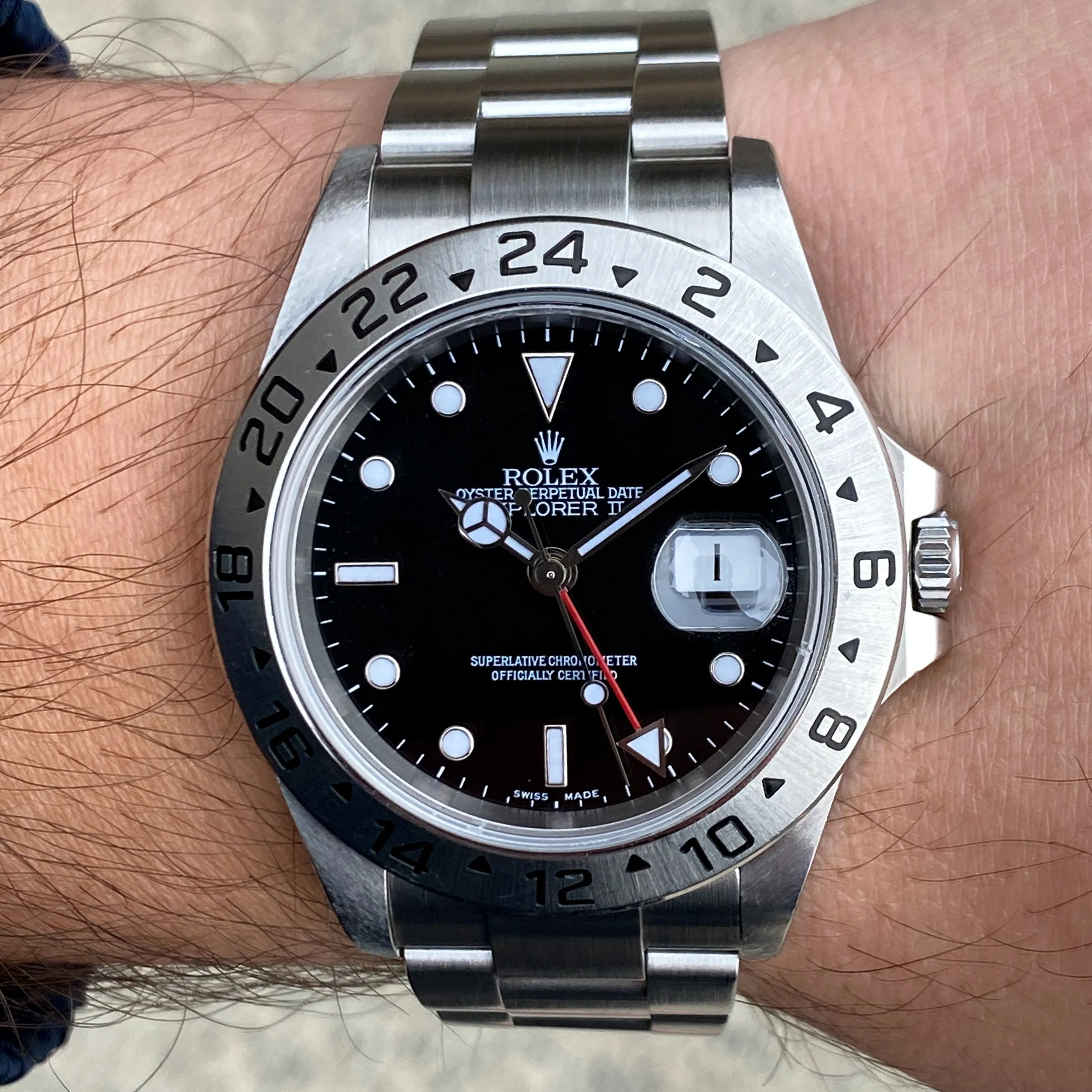 Rolex Explorer II 16570 T Black 2006 Unpolished No Holes Oyster Steel 40 mm