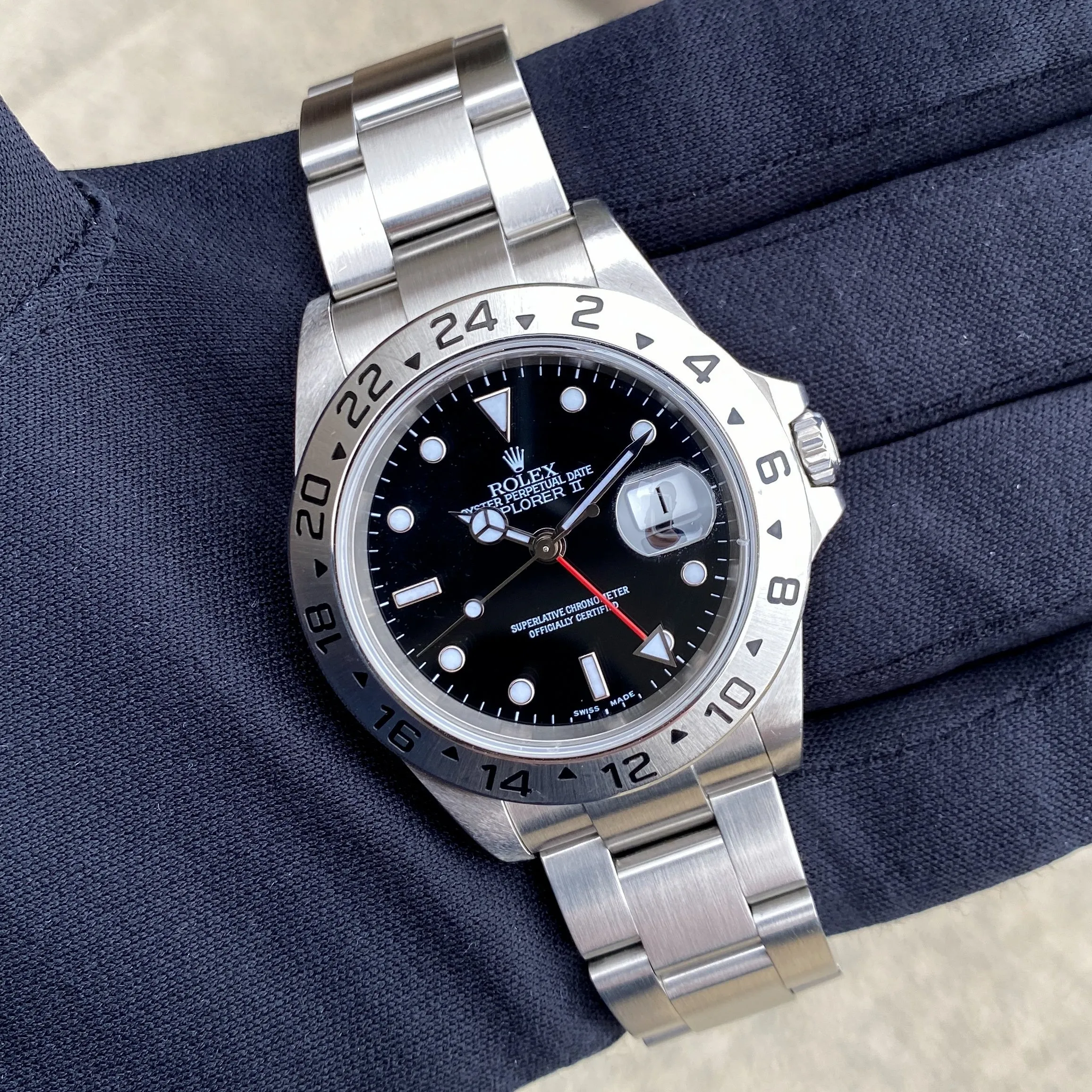 Rolex Explorer II 16570 T Black 2006 Unpolished No Holes Oyster Steel 40 mm